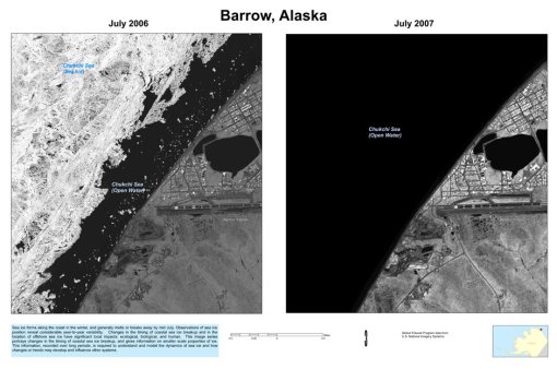 Photo censurée par l'Administration Bush montrant le recul des glaces arctiques 